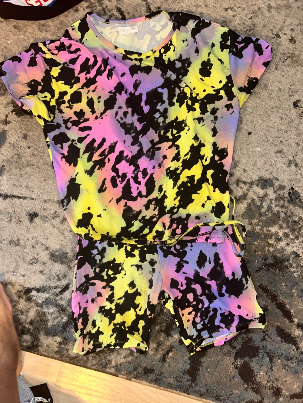 Vibrant Neon Tie-Dye Animal Print Dress